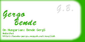 gergo bende business card